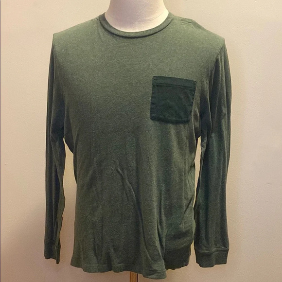 J. Crew Green Long Sleeve Tee Classic Crew Neck - Picture 3 of 6